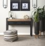 Picture of 50018 - Carga 48L x 12W Black Metal Frame Brown Wooden Top Console Table W/Storage