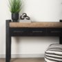 Picture of 50018 - Carga 48L x 12W Black Metal Frame Brown Wooden Top Console Table W/Storage