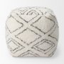 Picture of 67586 - Tapir Beige Cotton Argyle Pattern Square Pouf 