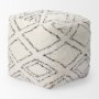 Picture of 67586 - Tapir Beige Cotton Argyle Pattern Square Pouf 