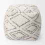 Picture of 67586 - Tapir Beige Cotton Argyle Pattern Square Pouf 