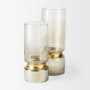 Picture of 67946 - Adriatic I Small Brushed Gold Metal Glass Vase