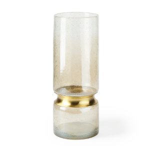 Picture of 67947 - Adriatic II Large Brushed Gold Metal Glass Vase