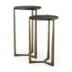69728 - Atticus Black Wood and Antiqued Gold Metal Nesting Accent Tables (Set of 2)