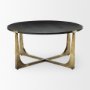 Picture of 69729 - Atticus Black Wood and Antiqued Gold Metal Coffee Table