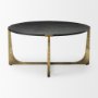 Picture of 69729 - Atticus Black Wood and Antiqued Gold Metal Coffee Table