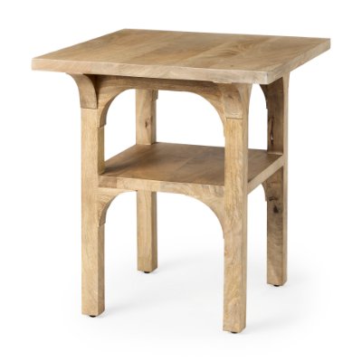 70105 - Candace Light Wood Bridge Accent Table