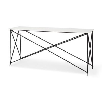 69248-AB - Lorlei Marble Top w/ Gray Iron Base Console Table