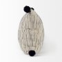 70063 - Krystal 18 x 18 Cream/Black Pom Pom Pillow Cover