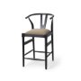 70193 - Trixie Black Wood Frame w/ Dark Taupe Fabric Seat Counter Stool