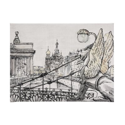 102314-L - Travel memories III by Mercana Studio a Hand Embellished Textured Canvas