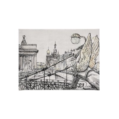 102314-S - Travel memories III by Mercana Studio a Hand Embellished Textured Canvas