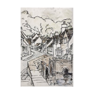 102317-L - Travel Memories VI by Mercana Studio a Hand Embellished Textured Canvas