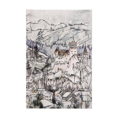 102318-L - Travel Memories VII by Mercana Studio a Hand Embellished Textured Canvas