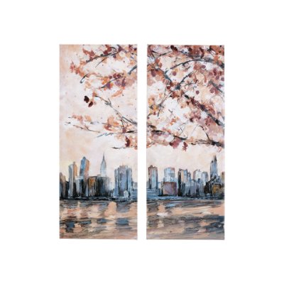 102319-S - City sunset(R) by Mercana Studio a Hand Embellished Textured Canvas