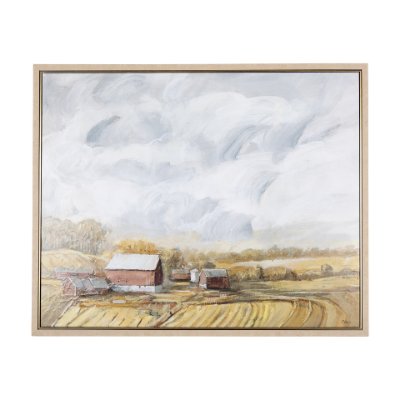 102327-FL - Farmland view  I by Mercana Studio a Hand Embellished Textured Framed Canvas