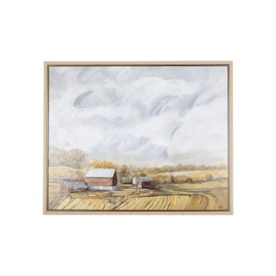 102327-FS - Farmland view I by Mercana Studio a Hand Embellished Textured Framed Canvas