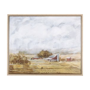 Farmland view  II by Mercana Studio a Hand Embellished Textured Framed Canvas