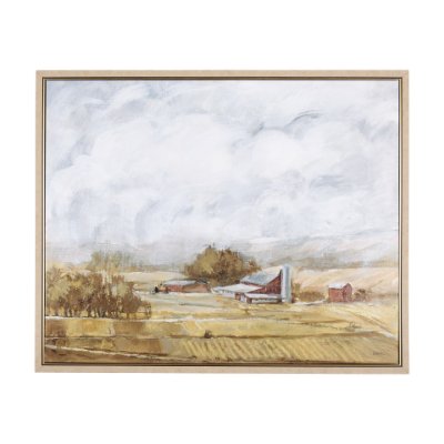 102328-FL - Farmland view  II by Mercana Studio a Hand Embellished Textured Framed Canvas