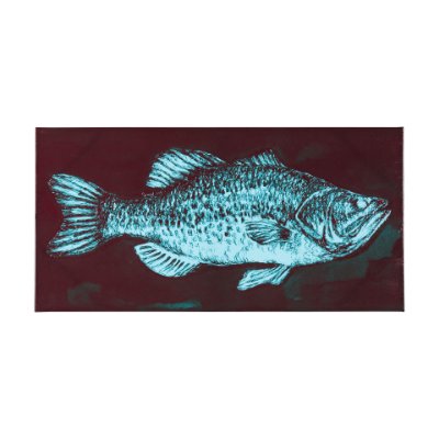 102343-L - Largemouth Bass Turquoise by Mercana Studio a Hand Embellished Textured Canvas