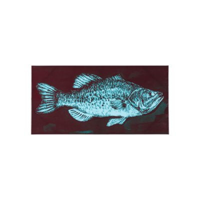 102343-S - Largemouth Bass Turquoise by Mercana Studio a Hand Embellished Textured Canvas