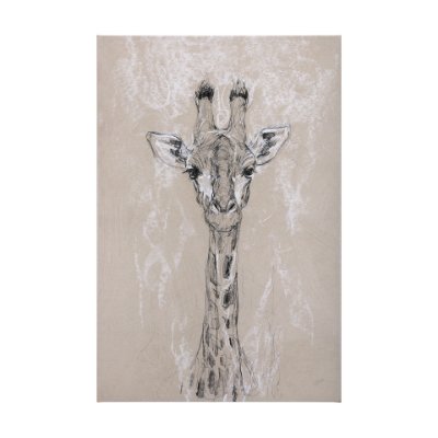 102353-L - Sketch of animal IV (Giraffe) by Mercana Studio a Hand Embellished Textured Canvas
