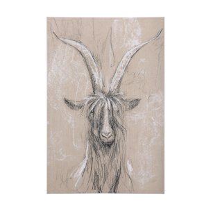 Sketch of animal V (Goat) by Mercana Studio a Hand Embellished Textured Canvas