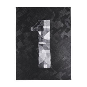 Numbers I by Mercana Studio a Hand Embellished Textured Canvas