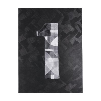 102361-L - Numbers I by Mercana Studio a Hand Embellished Textured Canvas