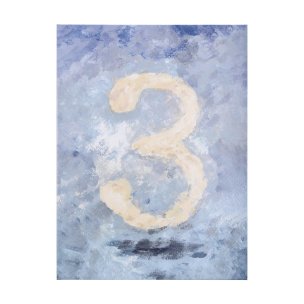 Numbers III by Mercana Studio a Hand Embellished Textured Canvas