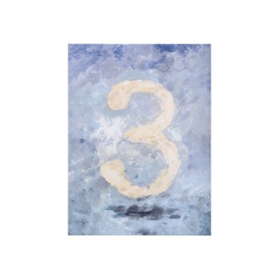 102363-S - Numbers III by Mercana Studio a Hand Embellished Textured Canvas