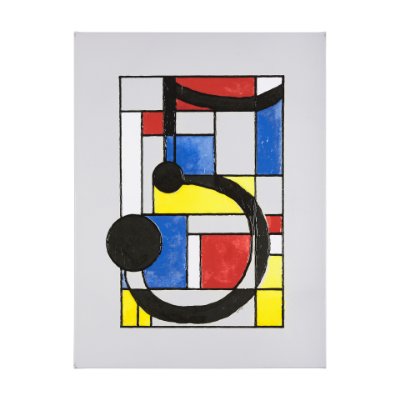 102365-L - Numbers V by Mercana Studio a Hand Embellished Textured Canvas