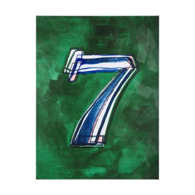 102367-L - Numbers VII by Mercana Studio a Hand Embellished Textured Canvas