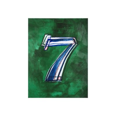 102367-S - Numbers VII by Mercana Studio a Hand Embellished Textured Canvas