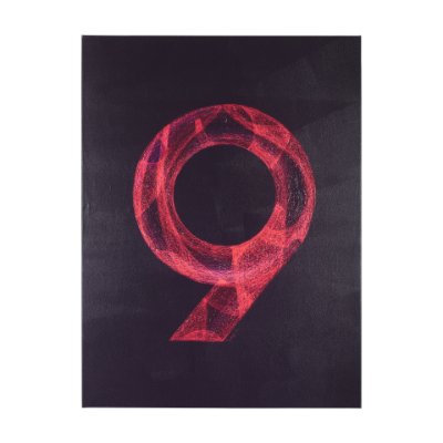 102369-L - Numbers IX by Mercana Studio a Hand Embellished Textured Canvas
