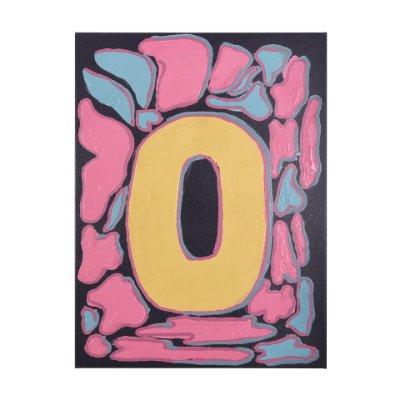 102370-L - Numbers X by Mercana Studio a Hand Embellished Textured Canvas