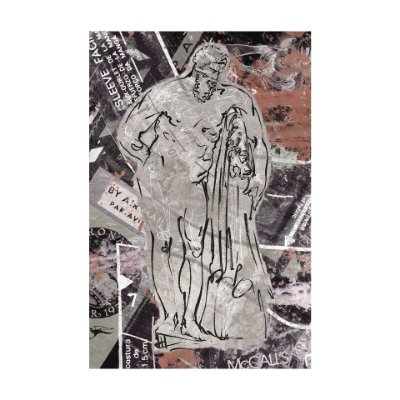 102382-L - Graffiti sculpture VI by Mercana Studio a Hand Embellished Textured Canvas