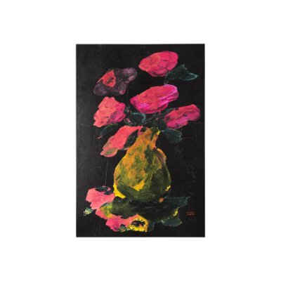 102383-S - Midnight Flower I by Mercana Studio a Hand Embellished Textured Canvas