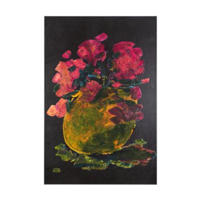 102384-L - Midnight Flower II by Mercana Studio a Hand Embellished Textured Canvas