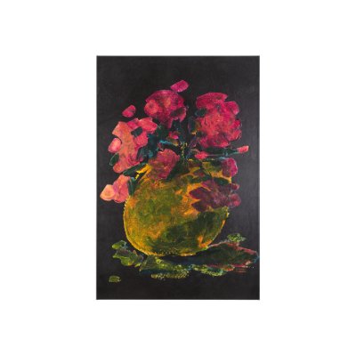 102384-S - Midnight Flower II by Mercana Studio a Hand Embellished Textured Canvas