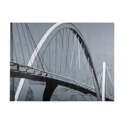 102406-L - Bridge I  by Mercana Studio a Hand Embellished Textured Canvas