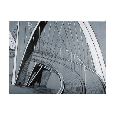102408-L - Bridge III by Mercana Studio a Hand Embellished Textured Canvas