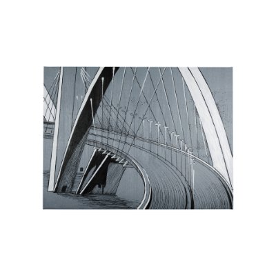 102408-S - Bridge III by Mercana Studio a Hand Embellished Textured Canvas