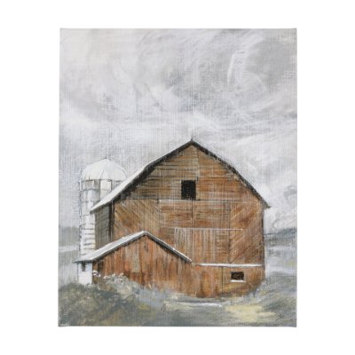 102409-L - Old Barn I by Mercana Studio a Hand Embellished Textured Canvas