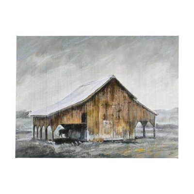 102411-L - Old Barn III by Mercana Studio a Hand Embellished Textured Canvas