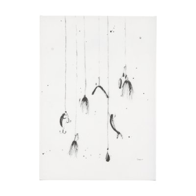 102418-L - Fishing Lure by Mercana Studio a Hand Embellished Textured Canvas
