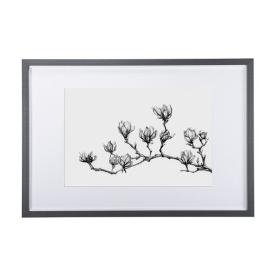 14439 - Magnolia II by Mercana Studio a Hand Embellished Textured Framed Art Print Matted under Glass