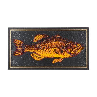 14441 - Largemouth Bass Orange by Mercana Studio a Hand Embellished Textured Framed Art Print