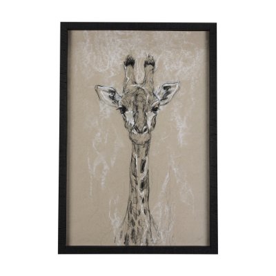 14471 - Sketch of Animal IV (Giraffe) by Mercana Studio Hand Embelished Framed Art Print Matted under Glass
