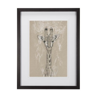 14476 - Sketch of Animal IV (Giraffe) by Mercana Studio Hand Embellished Framed Art Print Matted under Glass
